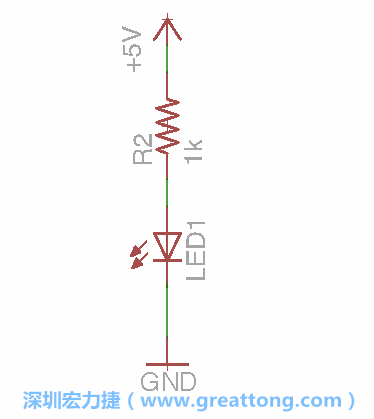 如圖所示放置一個(gè)開關(guān)（switch）、10K電阻器（10k resistor）和0.1μF的電容（0.1μF capacitor），并把開關(guān)的一端連到接地端上。