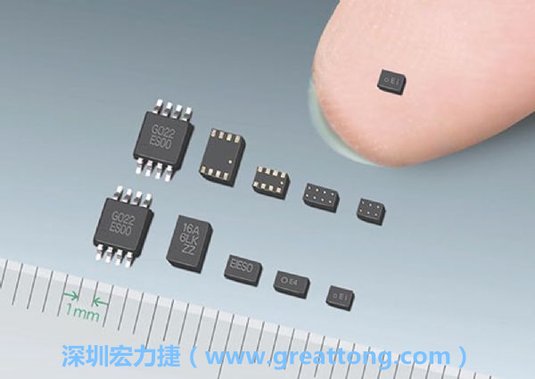 常規(guī)IC與WLP制作的封裝設計元件，尺寸有極大的差異，WLP僅需晶粒尺寸就有相同的電氣特性。