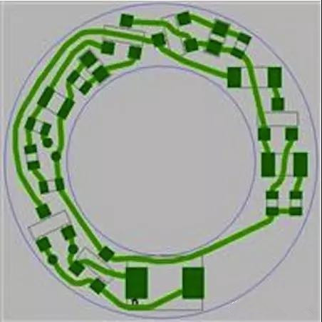 圖6：PCB布線例子：(a)拓?fù)涫阶詣硬季€器(完成了100%導(dǎo)線的布線)；