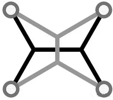 灰色Steiner樹不是最優(yōu)的，但黑色Steiner樹是最優(yōu)的。